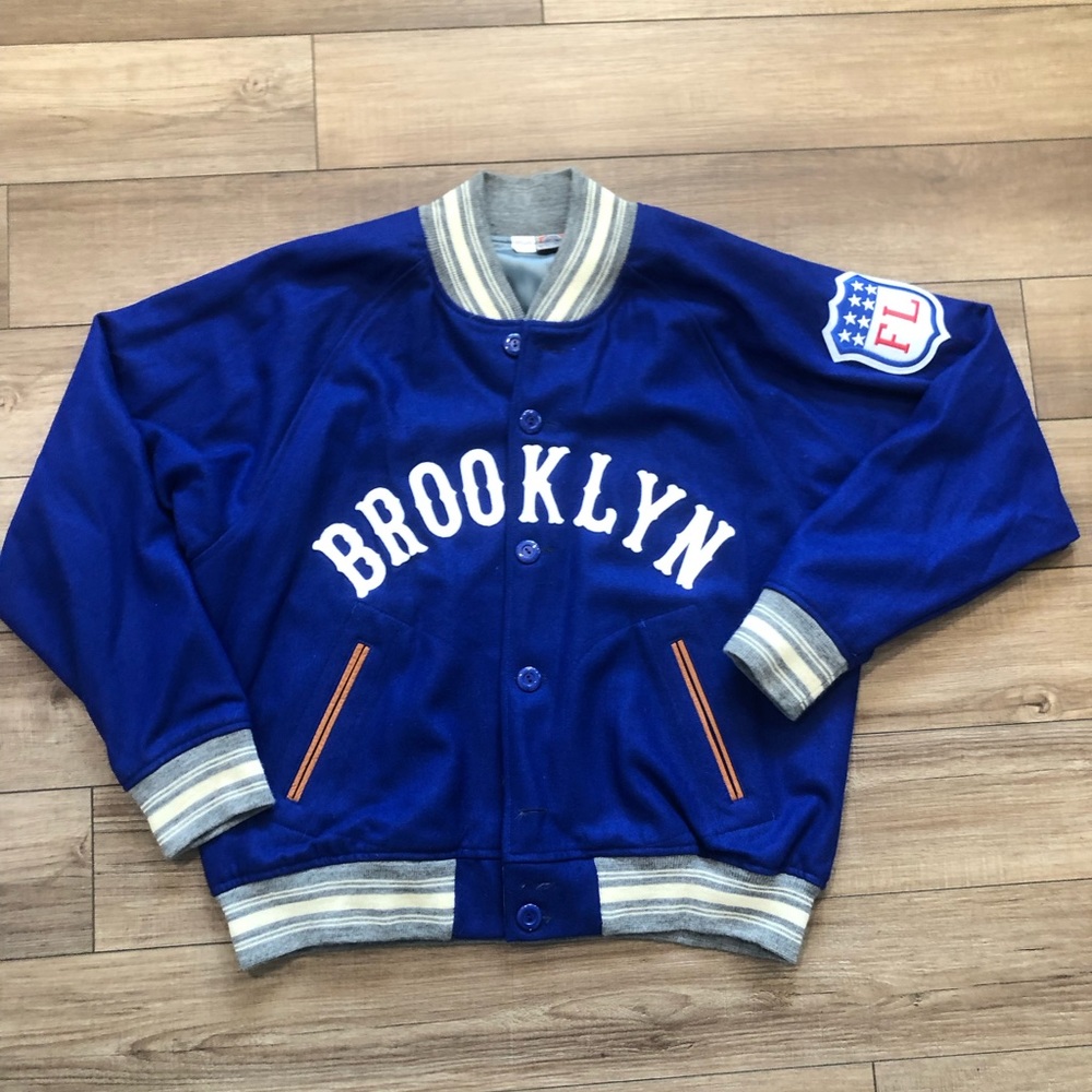 Ebbets Feild Flannel Wool Brooklyn Bomber -Size XL